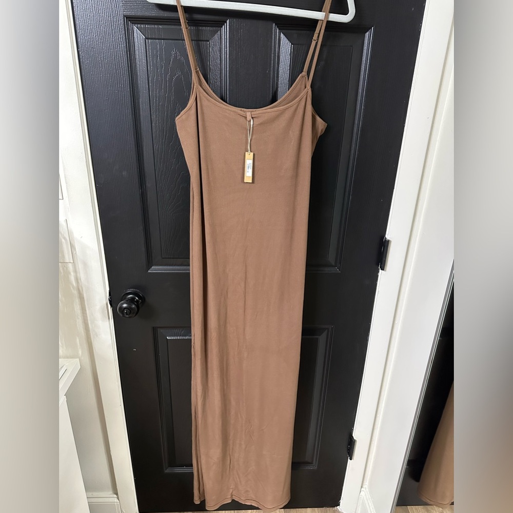 SKIMS Wood Lounge Ribbed Dress